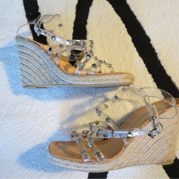 Dolce Vita Clear Studded Sandals - Picture 1 of 7